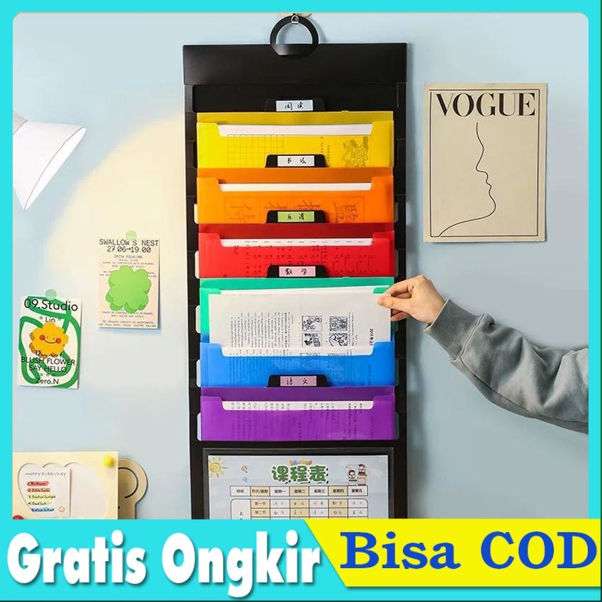 Rak Dokumen Gantung A4 6 Lapis Multifungsi - Paper Storage Multi-Layer Hanging Folder Bag /