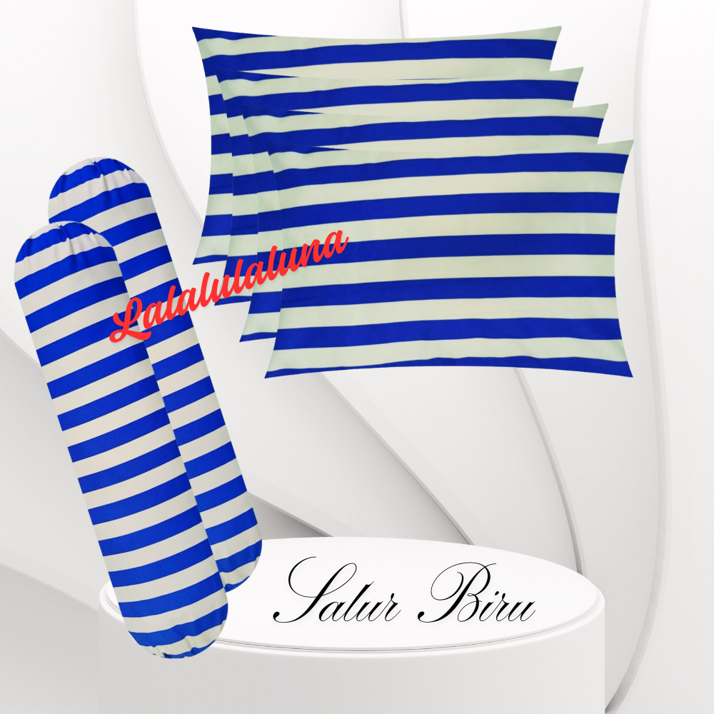 Sarung bantal dan guling tidur katun kapuk motif salur terbaru