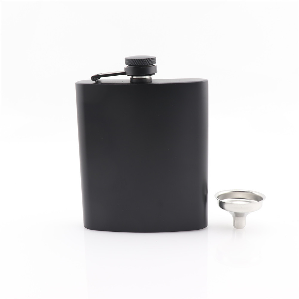 6 7 8 9 10 12 Oz Hip Flasks Matte Black Stainless Steel Liquor Flask with Funnel for Outdoor Travel 