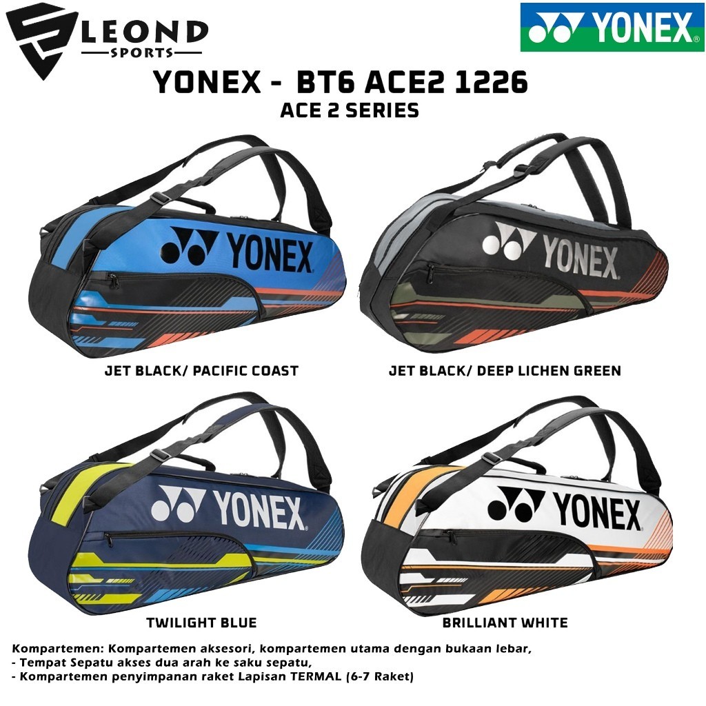 Tas Raket Tenis Badminton Merk Yonex BT6 ACE2 1226 BT6 Original Tas Badminton Yonex Terbaru