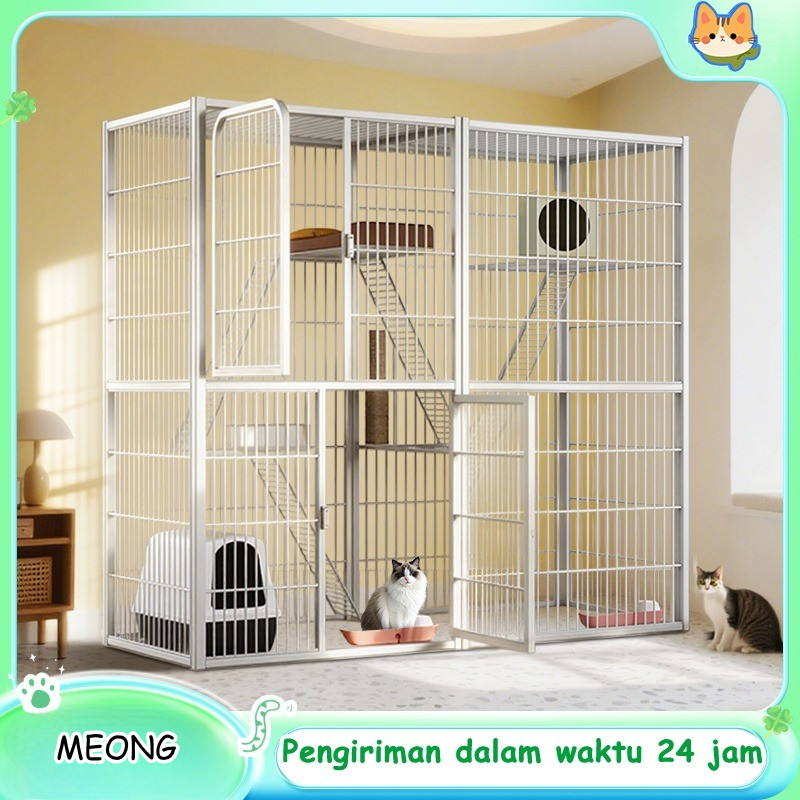 Kandang Kucing Besar Model Vila Cocok untuk Pembiakan Kucing Domestik Nyaman dan Luas