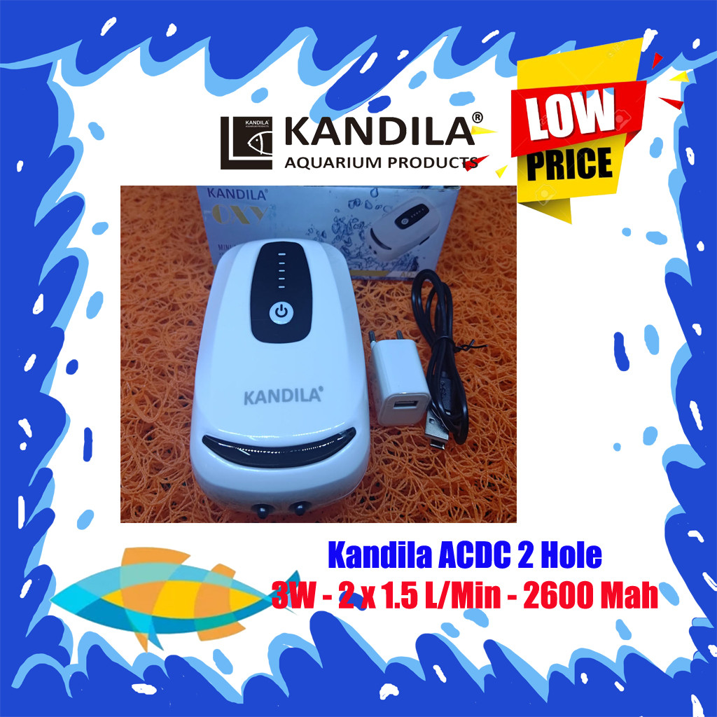 Mesin Aerator ACDC KANDILA AD-300 DC SUPER SILENT OTOMATIS MINI AC/DC AIRPUMP BATERAI KANDILA AD 300