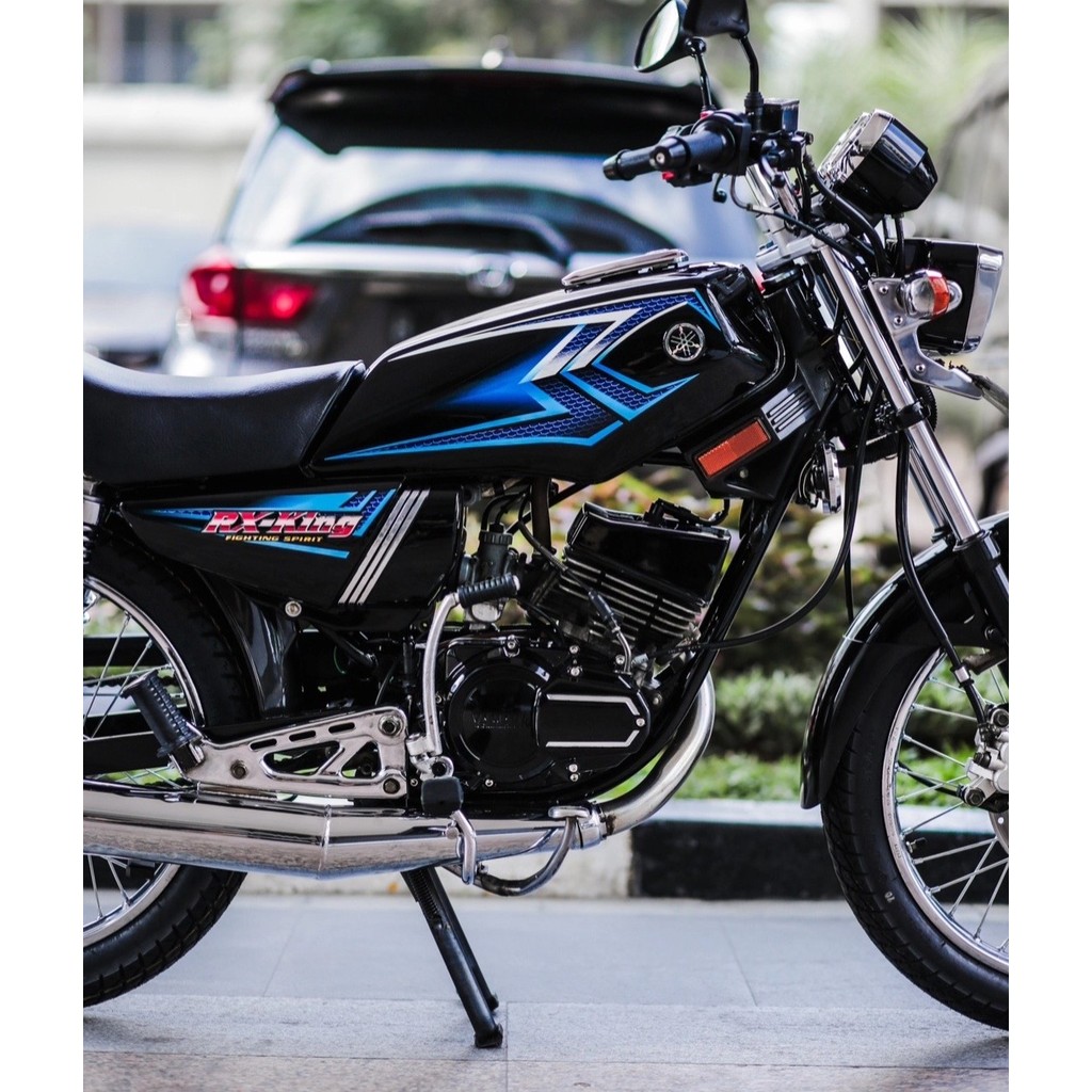 STRIPING LIS STICKER STANDAR ORI YAMAHA RX KING 2004 HITAM LIS BIRU