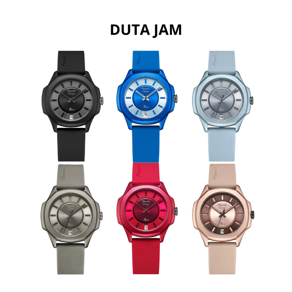 JAM TANGAN WANITA ALEXANDRE CHRISTIE AC2A11 AC 2A11 LDR PASSION ANALOG RUBBER STRAP