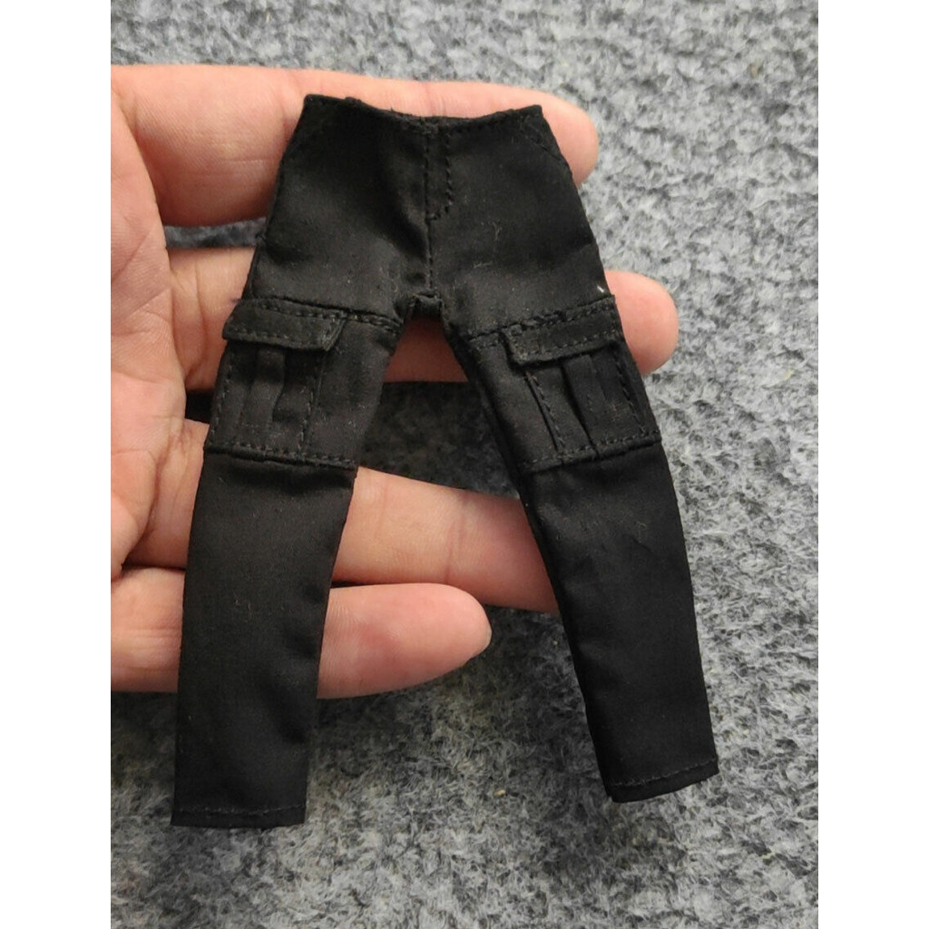 E4-12  1/12 Scale Black combat Overalls Workshop pants Fit 6" DAM 3ATOYS Action Figure