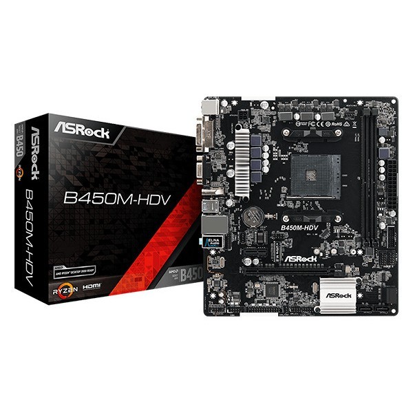 ASRock B450M-HDV R4.0 Motherboard Micro ATX AM4 DDR4