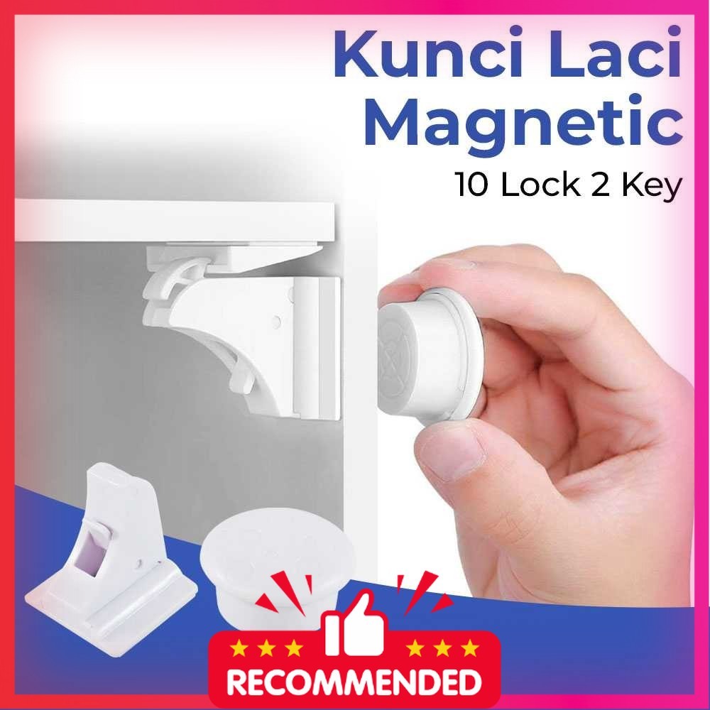 KOOLBOY Kunci Laci Lemari Magnetic 10 Lock 2 Key - LK-002-KB