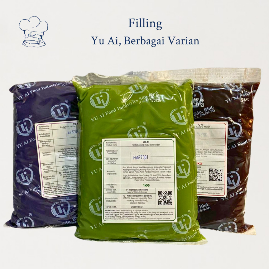 HausShop Yu Ai Red Bean 1kg/ Yu Ai Pandan 1kg/ Yu Ai Paste Filling