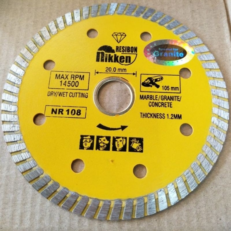 diamond wheel /pisau potong granit 4" NIKKEN RESIBON