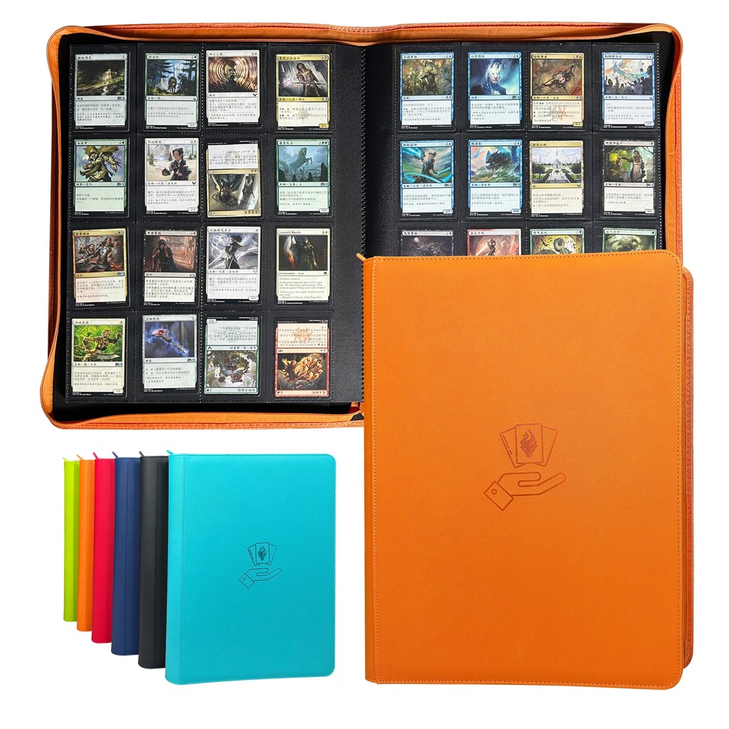 16 Pocket Card Binder, 1000+ Trading Card Album Folder, Side Loading Ringless Card Collection Binder