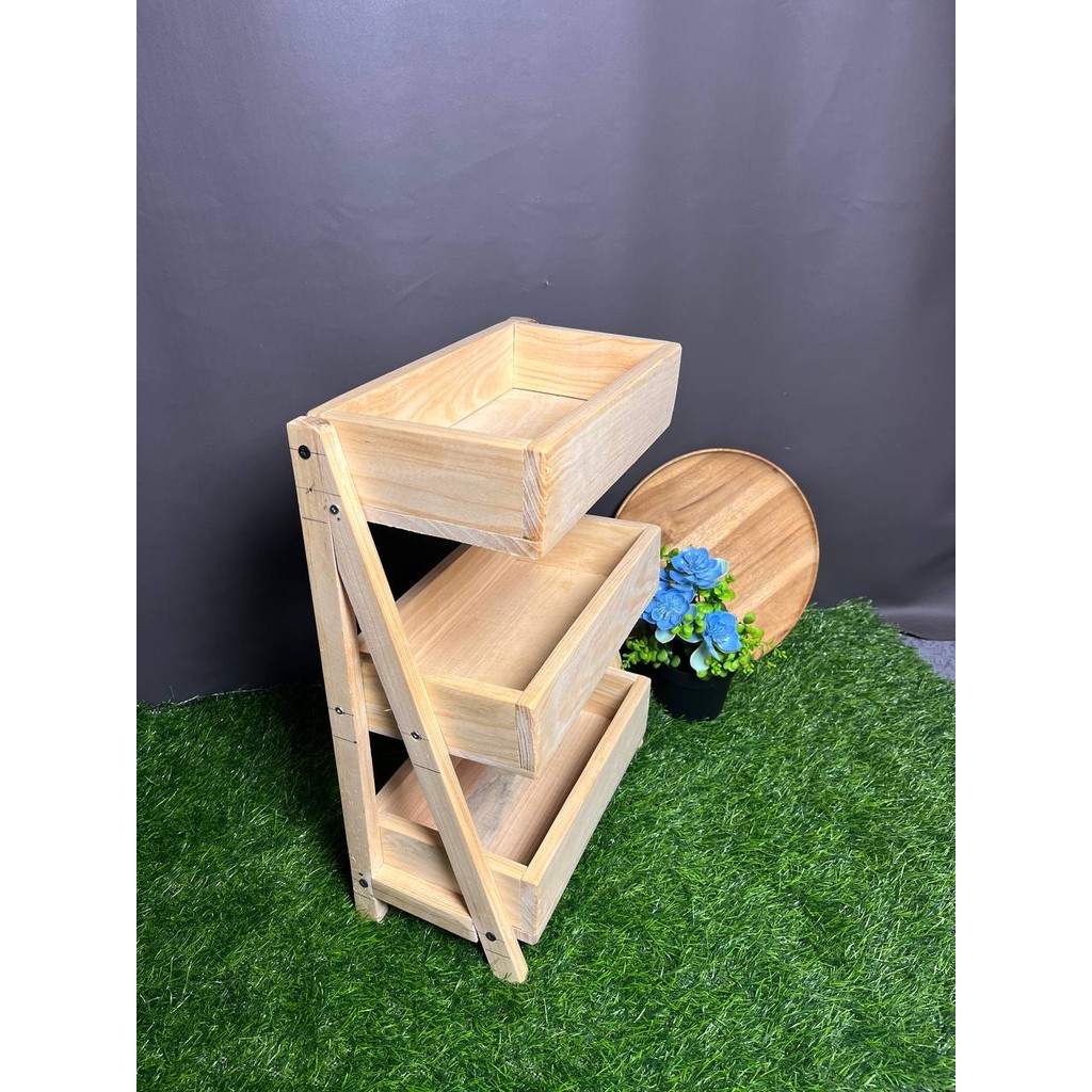 Rak Bawang Kayu 3 Susun / Rak Bumbu Serbaguna