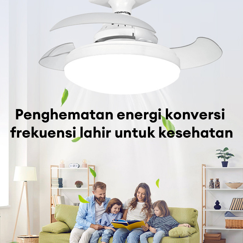 Utilooy Lampu Kipas Tak Terlihat E27 Sekrup Lampu Gantung Rumah Tangga Kecil Senyap