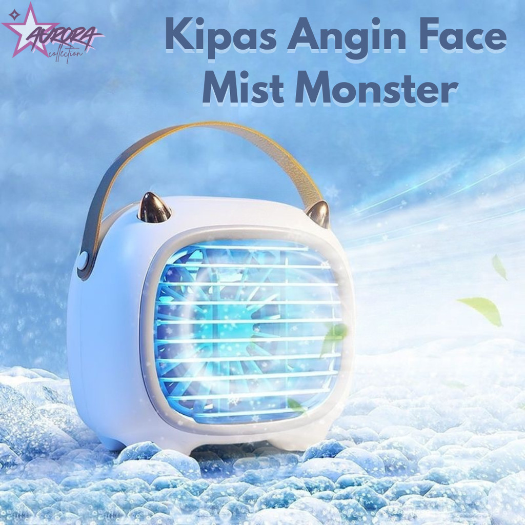 [auroracollect] Kipas Angin Semprot Air Mini Monster / Pelembab Wajah Karakter Monster Imut / Kipas 
