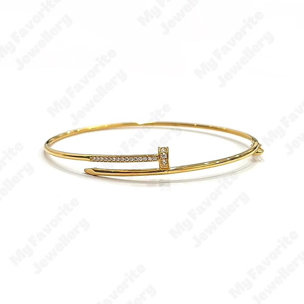 Gelang Paku Baris Ad Berkilau EMAS ASLI Kadar 700 dan 875