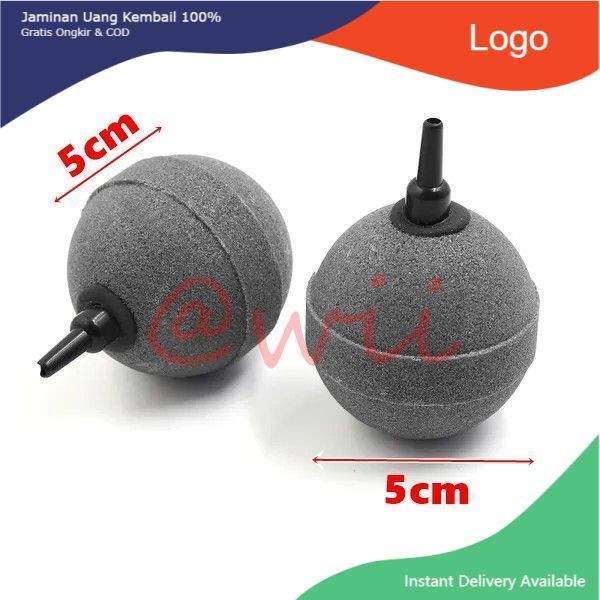 Airstone Bulat Bola Sedang Air stone Batu Aerator Gelembung Udara Aquarium pompa filter