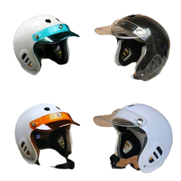 TergacorHelm Sepeda Variasi Pet Helm Slim Head - Pet Biru, Helm Putih, MTerbaik