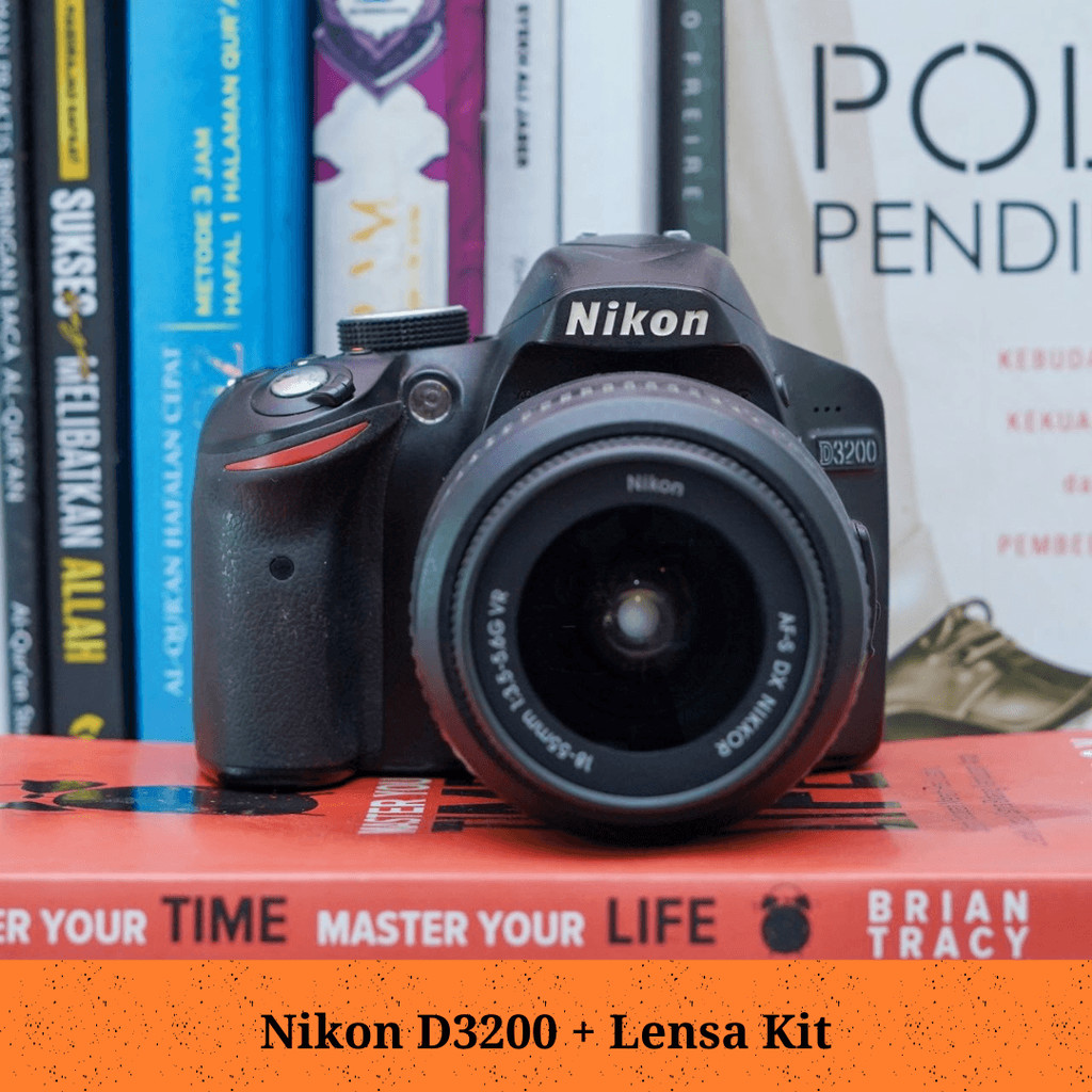 Nikon D3200 + kit 18 55mm Kondisi Baik Second