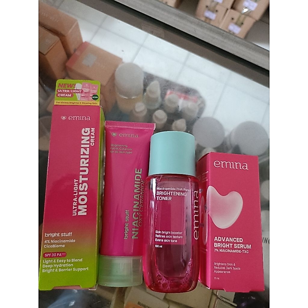 Emina Bright stuff paket(serum.toner.cream.sabun)