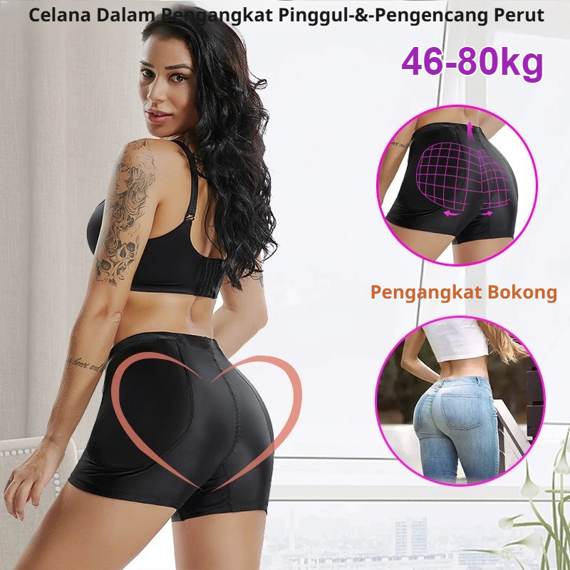 Celana Pembentuk Dan Pengangkat Bokong 46-80kg, Celana Pengangkat Bokong Busa 3D/Jumpsuit Pengontrol