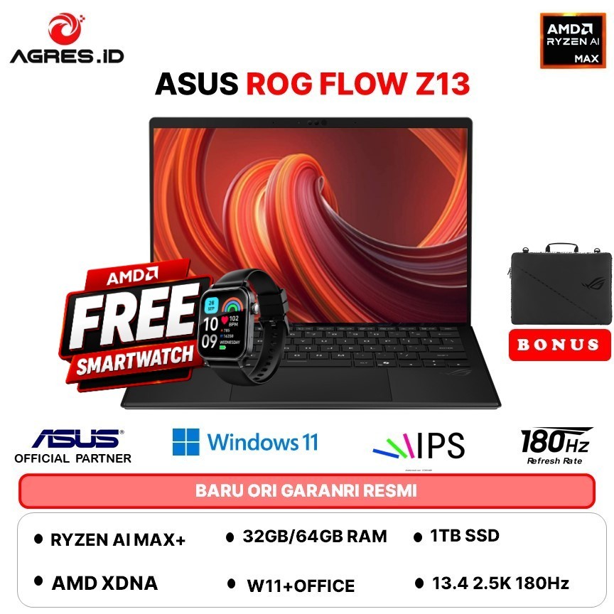 ASUS ROG FLOW Z13 GZ302EA TOUCH RYZEN AI MAX+ 395 64GB 1TB W11+OHS 13.4 2.5K 180HZ PEN 2IN1 BLK