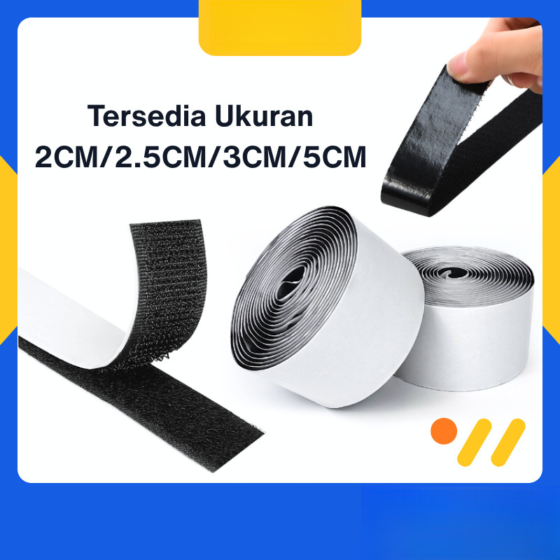 Velcro Perekat Dua Sisi Lengket Lem Belakang Lebar 25mm Panjang 3m Isi 1 Roll