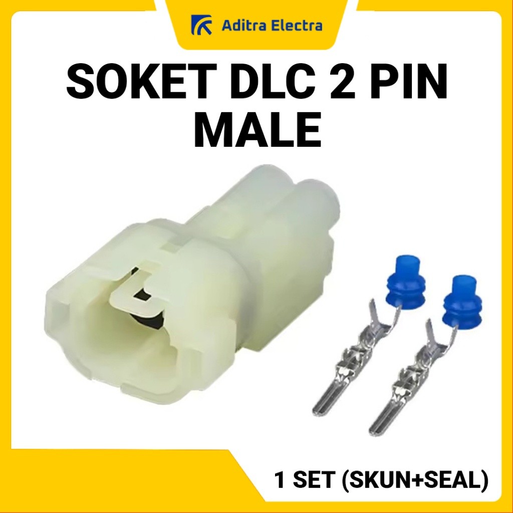 Soket DLC 2 Pin Male Putih 1 Set - Soket DLC Honda ADV PCX Waterproof