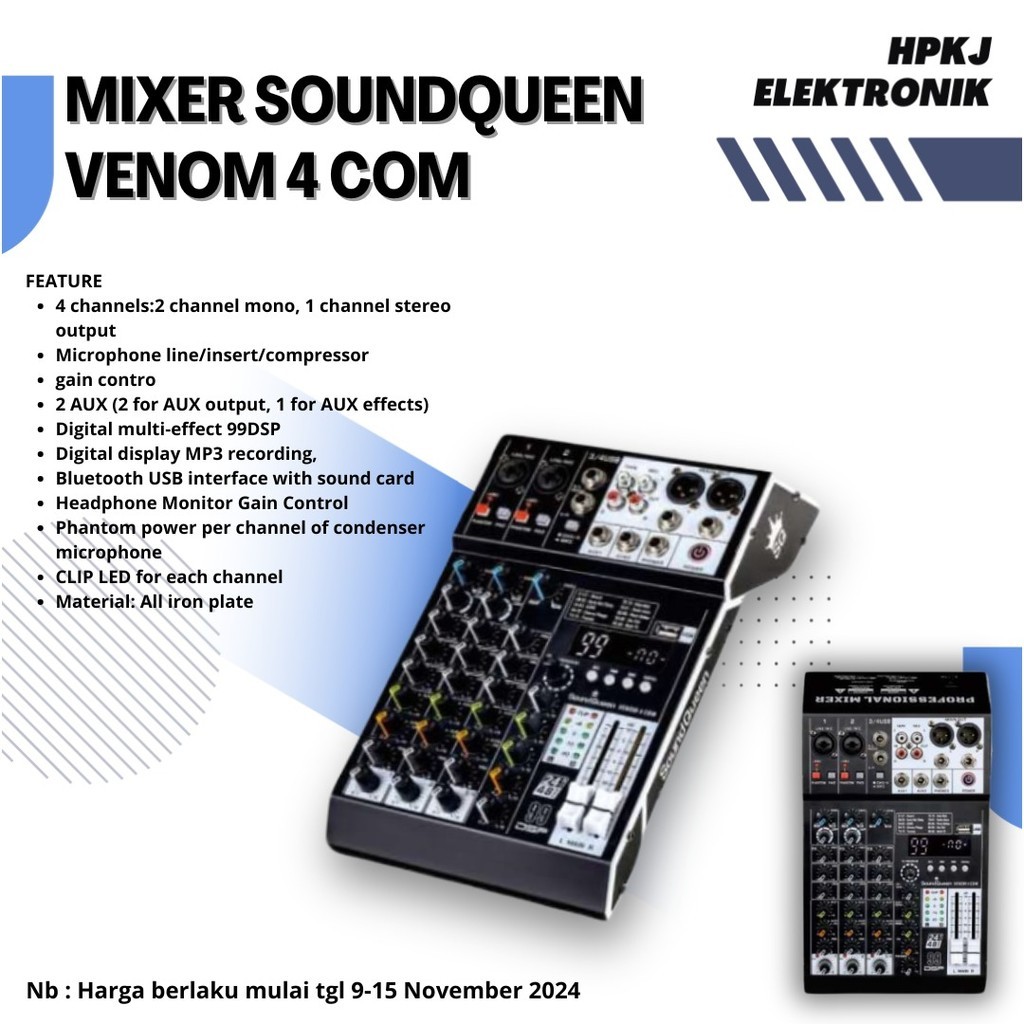 MIXER SOUNDQUEEN VENOM4 VENOM 4 Mixer audio sound queen VENOM 4 channel