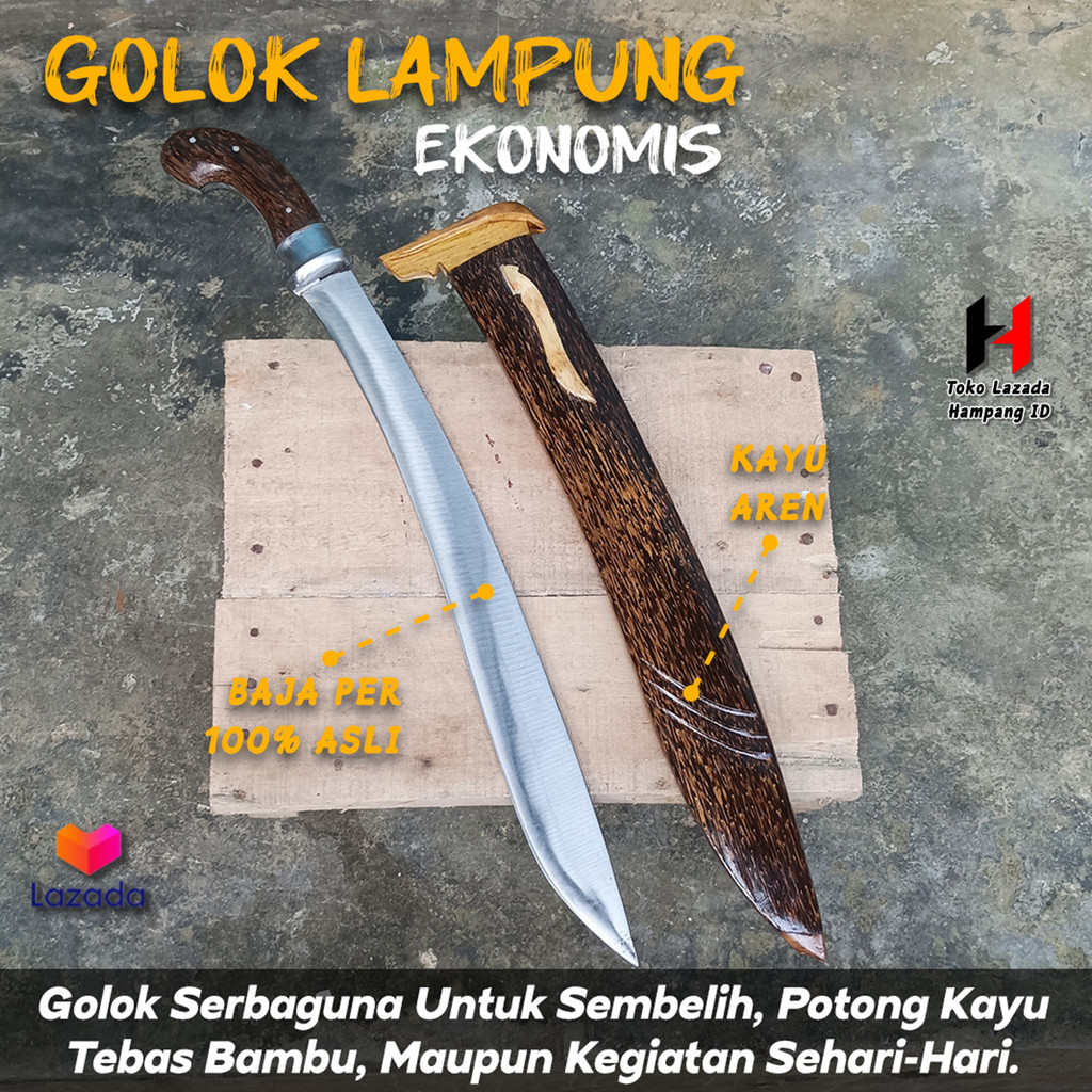 Golok Sembelih Sapi Lmapung Aren Dural Baja Per Fulltang