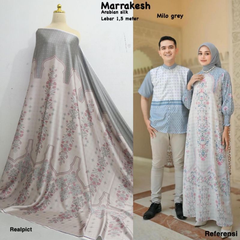 COD Kain Sutra Arabian Silk // Kain Meteran Premium Motif Etnik//Bahan Baju Couple
