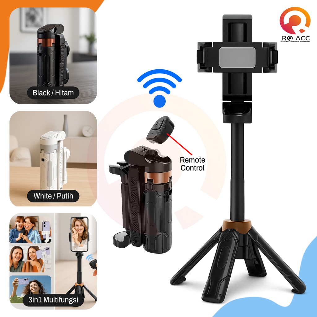 NANVAN NVN-JC25 Paket Mini Tripod Bluetooth 3in1 - Tongkat Selfie Dudukan Hp Lipat Untuk Travel