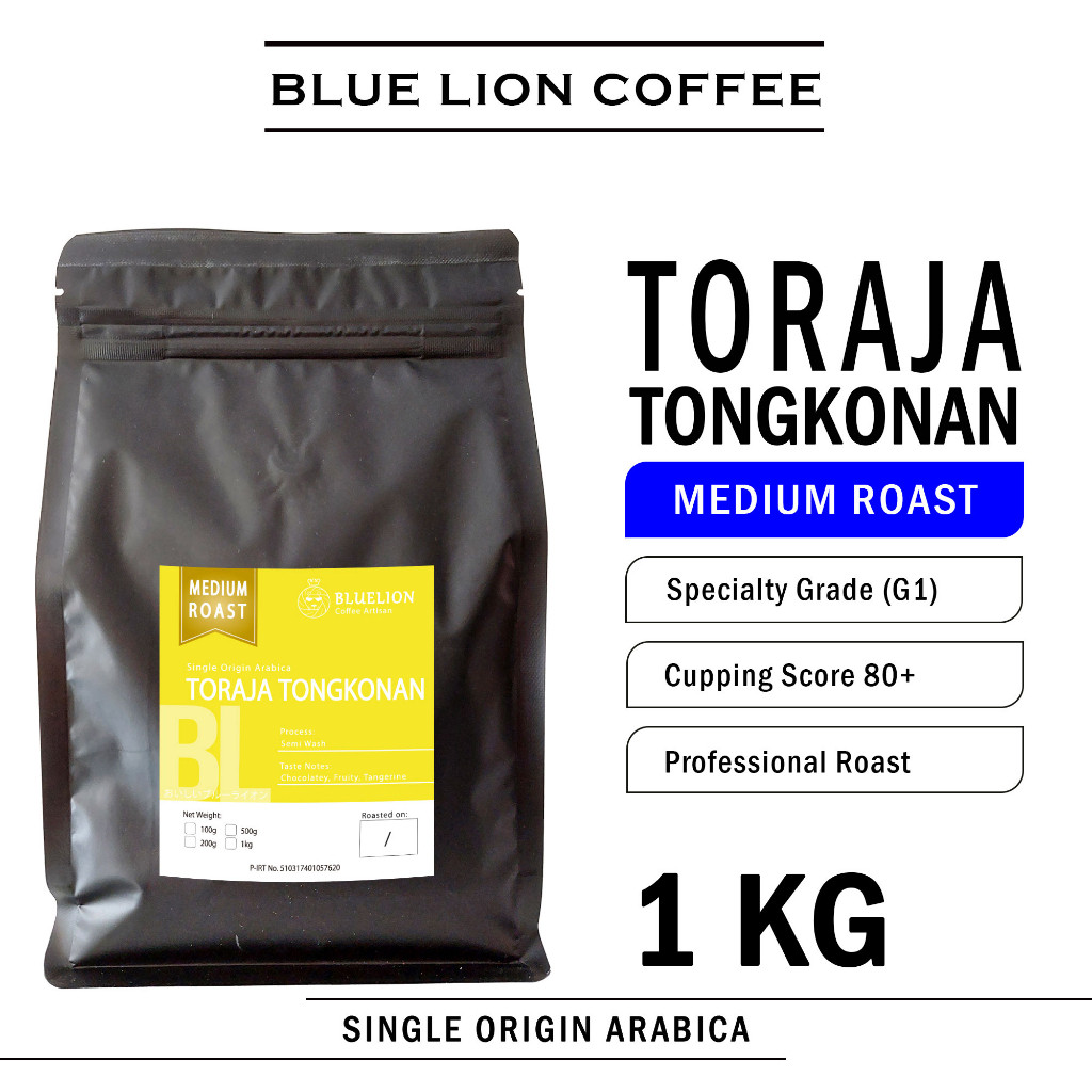 

JAMIN MURAH !!!Blue Lion Coffee Toraja Tongkonan 1 KG Medium Roast Biji Kopi Bubuk Single Origin Arabica Sapan(BISA LANGSUNG ORDER)