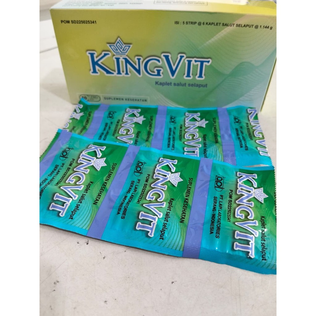 Kingvit Strip isi 6 tablet & box isi 30 tablet