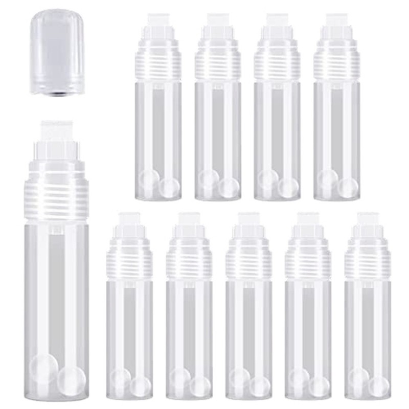 

ABSY 10 Pack Refillable Acrylic Paint Markers 15mm Empty Acrylic Markers Clear White Paint Marker Pens for Rock Painting Wood