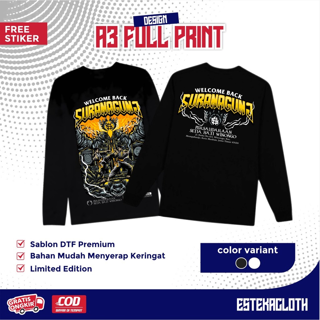 KAOS LENGAN PANJANG PSHW WELCOME BACK SURAN AGUNG - T-SHIRT LONGSLEEVE PSHW - KAOS LENGAN TANGAN PAN