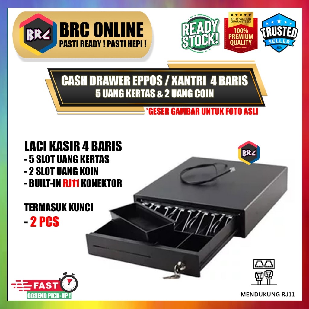 Cashdrawer / Laci Kasir 4 Baris Cash Drawer Laci Uang Kasir Eppos VSC Xantri