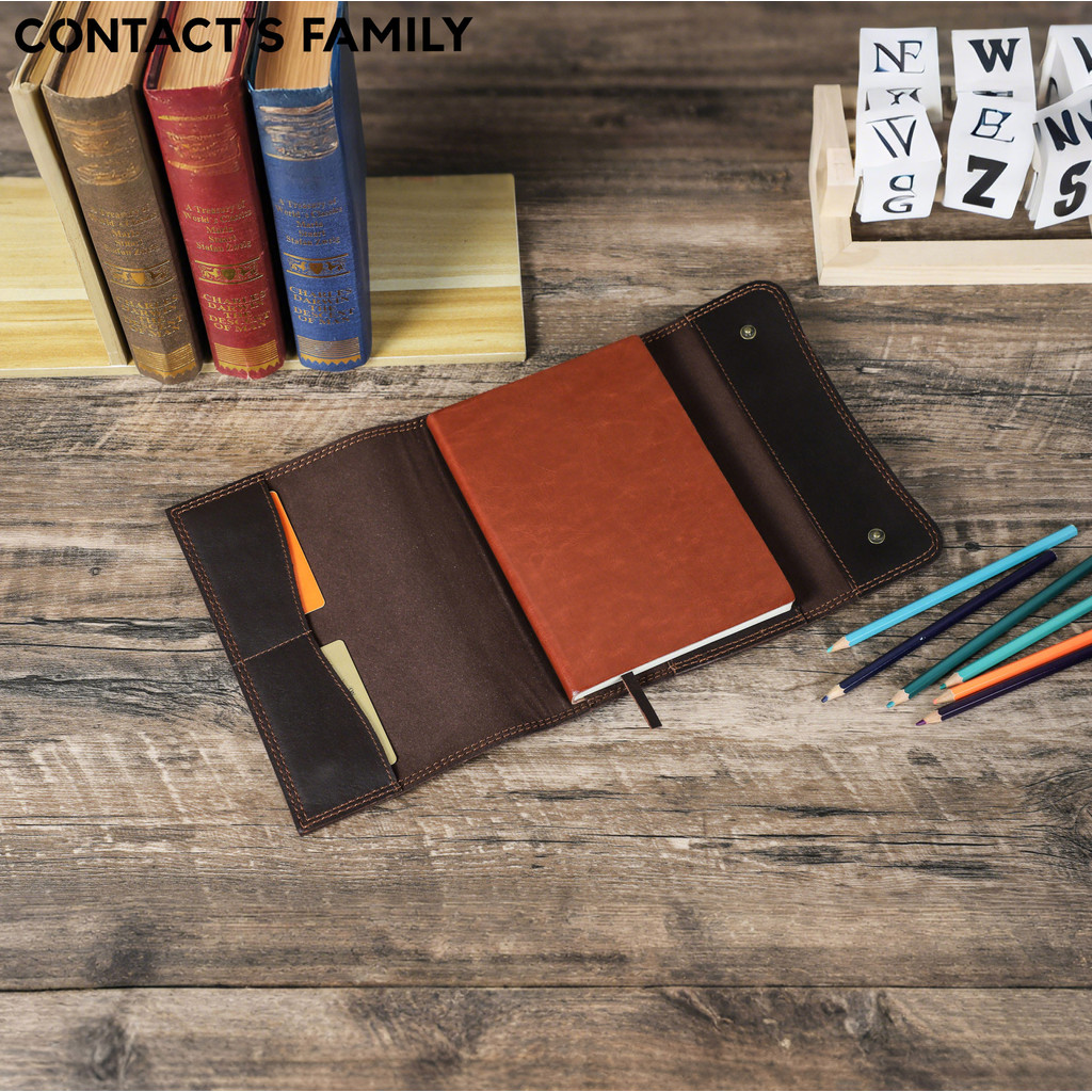 

Vintage Handmade Genuine Leather Cover 1.8-2.0mm for A5/B5 Notebooks - Planner/Journal/Document Holder with Secure Flap Closure