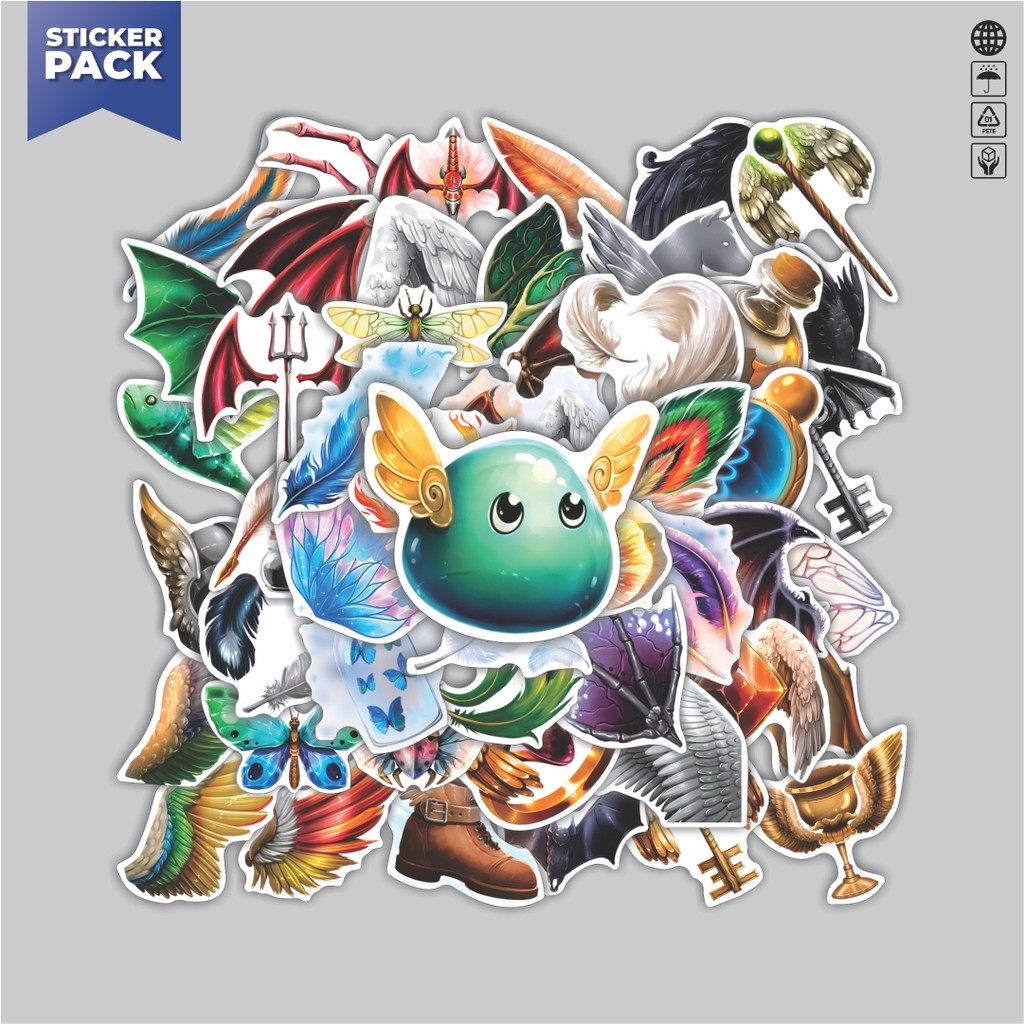 

[100PCS]Stiker Pack Stiker Sayap - Sayap Burung Aesthetic Vinyl Anti Air Dekorasi Sticker Laptop Buku Journal Koper Helm Casing HP Gitar Helm Skateboard