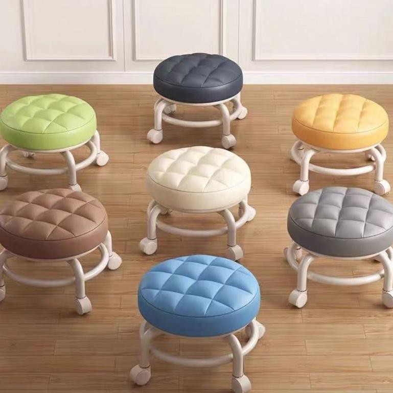 [COD] Kursi Mini Bulat Putar / Kursi Pixi Bulat Roda Plastik/ kursi Anak/ Kursi Beroda