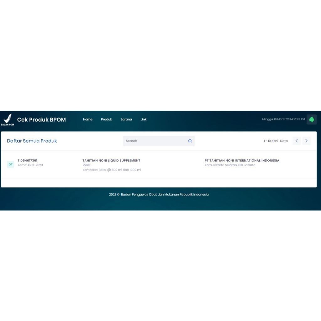 

JAMIN MURAH !!!Juice Tahitian Noni Morinda | Jus Buah Mengkudu Original 1 Liter | Noni Jus Mengkudu | Maxidoid(BISA LANGSUNG ORDER)