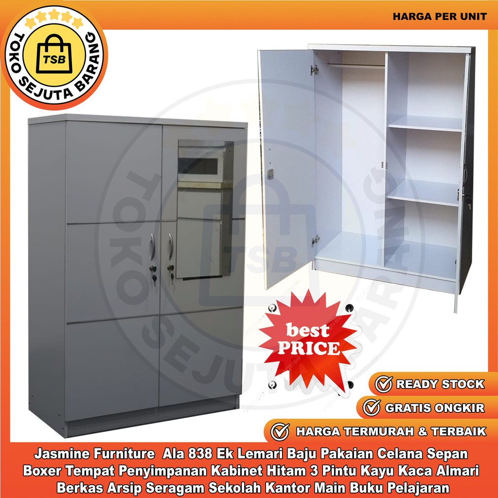 [Kargo] Lemari Ala 838 Ek Cleonny Putih Jas Baju 2 Pintu Tempat Penyimpanan Pakaian mine almari Baju