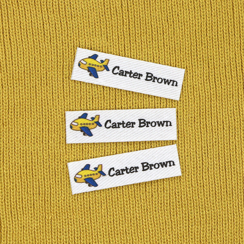 

152pieces Custom Ironing Labels, Custom Clothing Labels, Text, iron on , Organic Cotton Fabric Name Label (YT111)