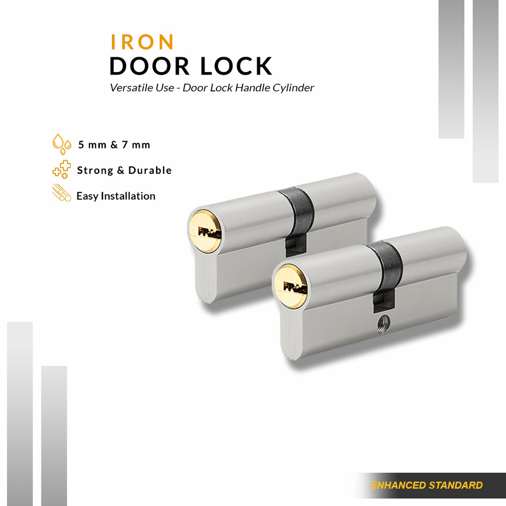 Silinder Kunci Pintu Rumah Solid Lengkap Besi