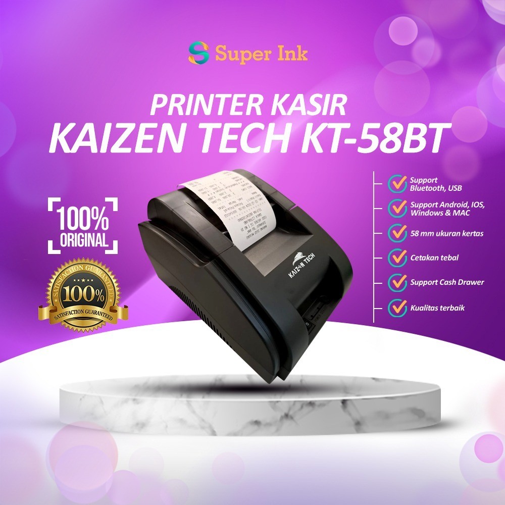 

Printer Kasir Bluetooth Kaizen-Tech KZ 58BT Printer Thermal POS Android IOS Windows Mac