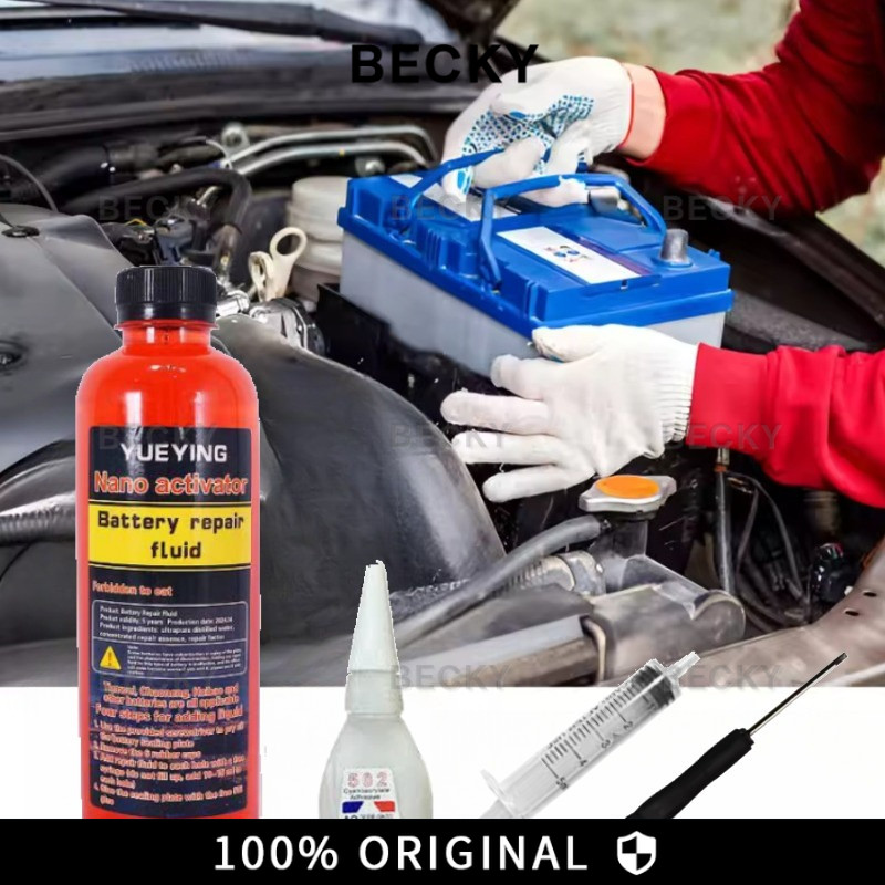BECKY Berikan Alat Perbaikan Baterai 500ml Air Aki Cairan Aki Kering Cairan Aki Motor