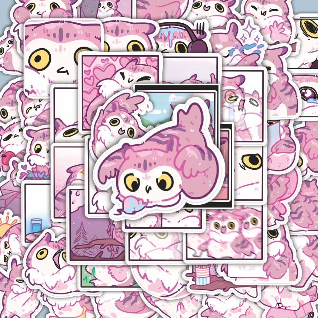 

100PCS Lucu Stiker Animal Owl Sava The Purple [Burung Hantu] Stiker Aesthetic Stiker Anti Air Stikers Berperekat Waterproof sticker decal buat Motor Helm Buku Journal Koper Casing HP Laptop Botol Minum Hadiah anak