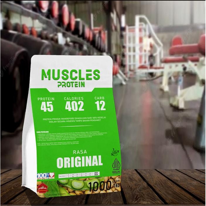 Muscles protein Whey Protein Bubuk Kedelai Murni 1Kg Roasted - Roasting