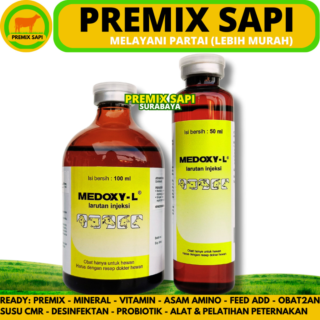 Sale MEDOXY L 100ML & MEDOXY L 50ML - Obat Anti Infeksi Hewan Spektrum Luas Sapi Kambing Babi Ayam U
