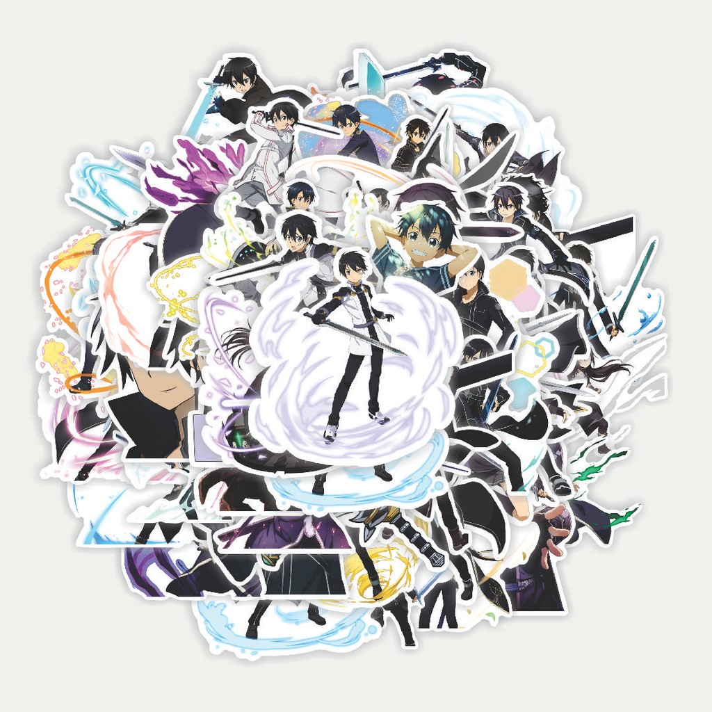 

Sticker Pack Stiker Anime Kirito [Sword Art Online] Dekorasi Lucu Kreatif untuk Notebook, Skateboard, HP