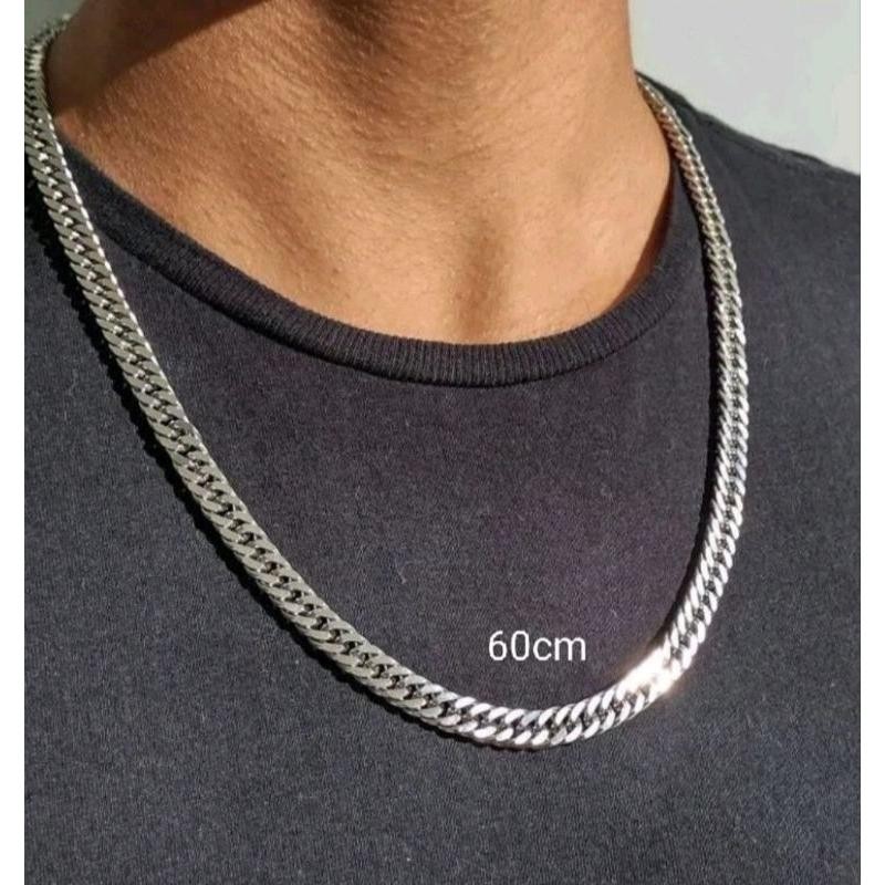 KALUNG TITANIUM RANTAI PRIA DAN GELANG RANTAI  PRIA TITANIUM MACHO SATU SET / KALUNG TITANIUM