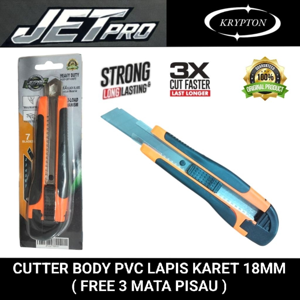 

JETPRO Cutter body pvc lapis karet 18mm ( free 3mata pisau ) high quality